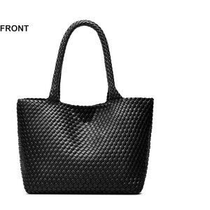 Vibrant Black/ Pink Structured Tote Bag REVERSIBLE